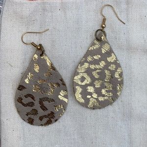 Neutral Leopard Print Earrings